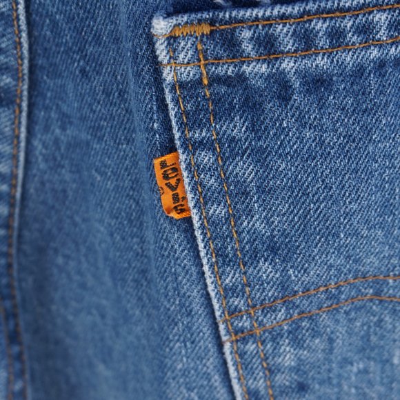 70s Levis Orange Tab Vintage Jeans. Made in the USA. Medium Dark Wash. 36x32. - Picture 6 of 11
